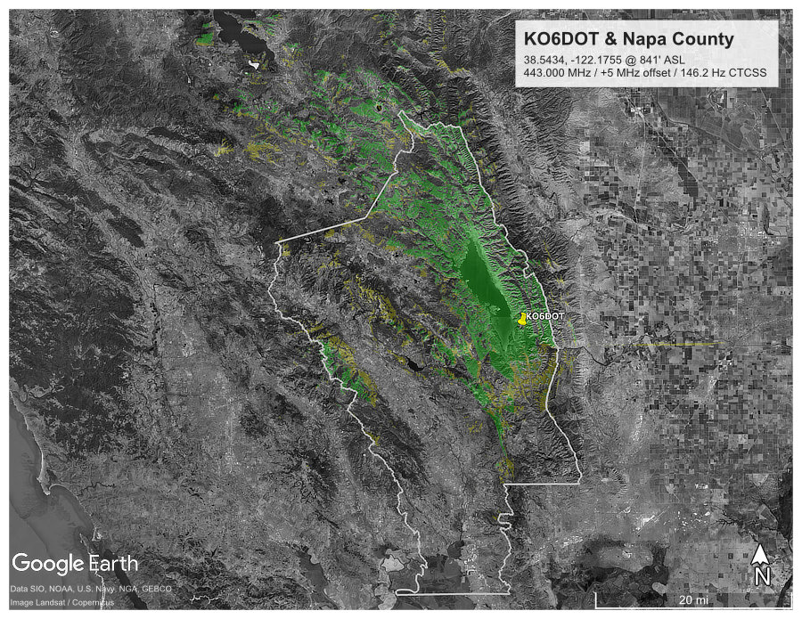 KO6DOT RF Coverage Map